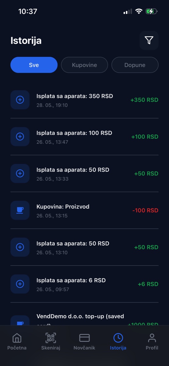 Istorija transakcija