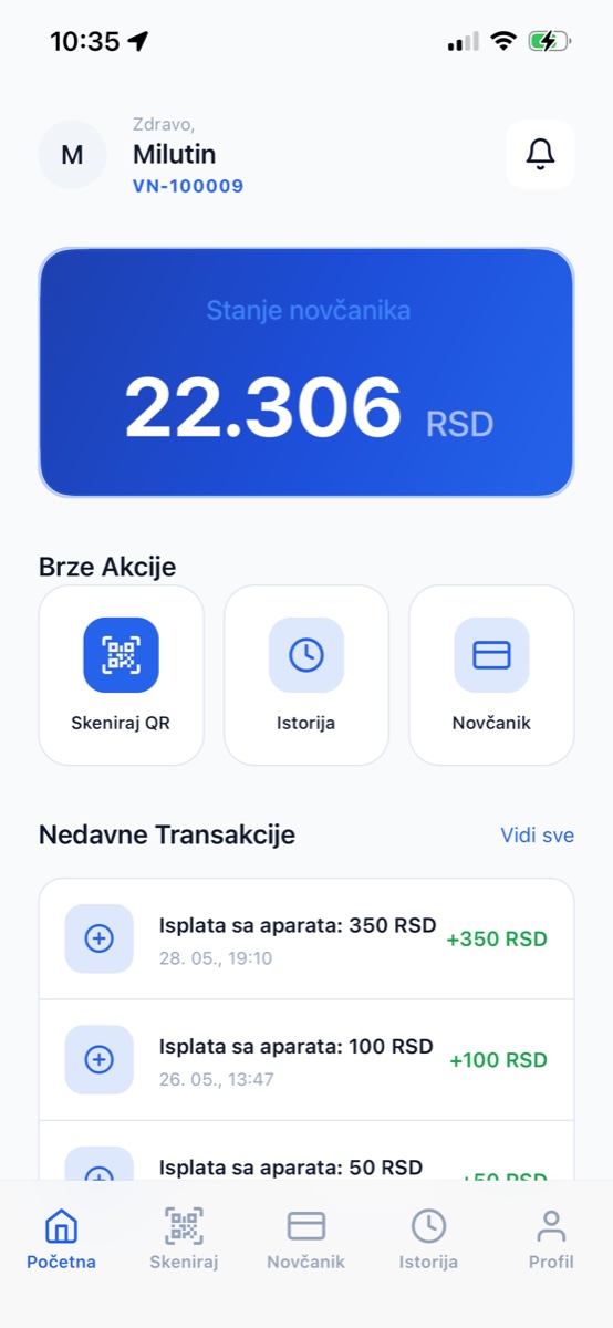 VendPay mobilna aplikacija